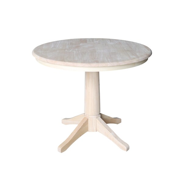 International Concepts Round 36 in Round Top Pedestal Table, 28.9 inH, Unfinished, 36 in W, 36 in L, 29.9 in H, Wood - K-36RT-27B