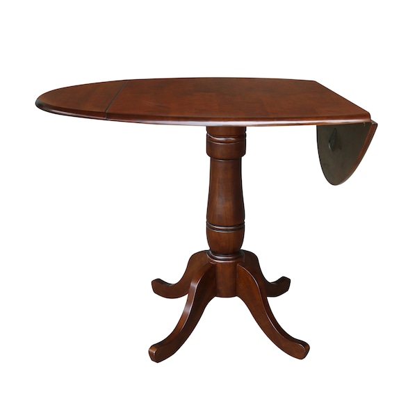 International Concepts Round 42 in Round Dual Drop Leaf Pedestal Table, 41.5 inH, Espresso, 42 in W, 42 in L, 41.5 in H - K581-42DPT-6B-2