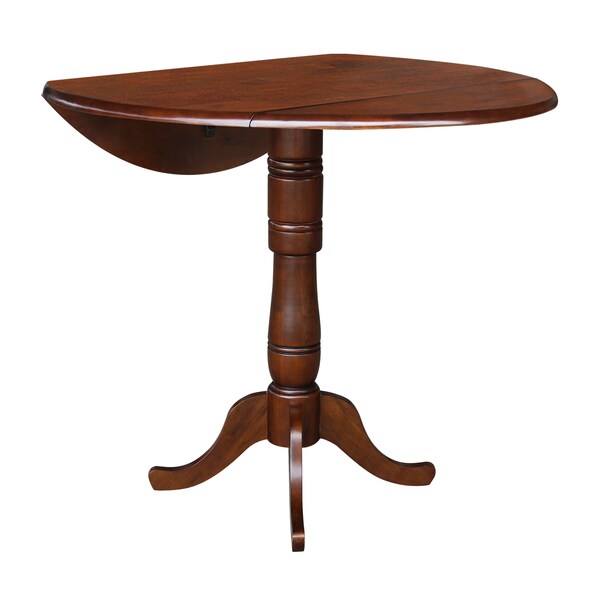 International Concepts Round 42 in Round Dual Drop Leaf Pedestal Table, 41.5 inH, Espresso, 42 in W, 42 in L, 41.5 in H - K581-42DPT-6B-2