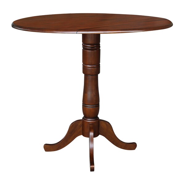 International Concepts Round 42 in Round Dual Drop Leaf Pedestal Table, 41.5 inH, Espresso, 42 in W, 42 in L, 41.5 in H - K581-42DPT-6B-2