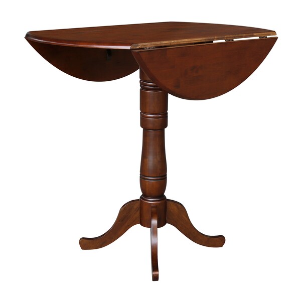 International Concepts Round 42 in Round Dual Drop Leaf Pedestal Table, 41.5 inH, Espresso, 42 in W, 42 in L, 41.5 in H - K581-42DPT-6B-2