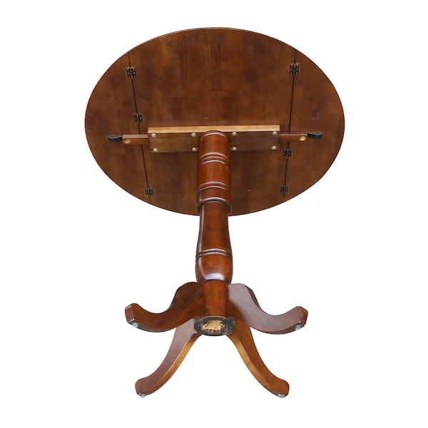 International Concepts Round 42 in Round Dual Drop Leaf Pedestal Table, 41.5 inH, Espresso, 42 in W, 42 in L, 41.5 in H - K581-42DPT-6B-2