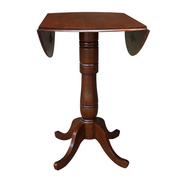 International Concepts Round 42 in Round Dual Drop Leaf Pedestal Table, 41.5 inH, Espresso, 42 in W, 42 in L, 41.5 in H - K581-42DPT-6B-2