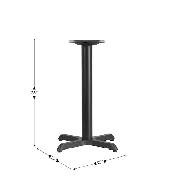 Flash Furniture Restaurant Table X-Base with 3" Dia. Tab, 22" W, 22" L, 28.5" H - XU-T2222-GG