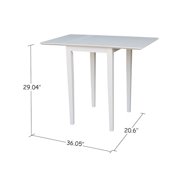International Concepts Rectangle Small Dropleaf Table, White, 36 in W, 22 in L, 29 in H, Wood, White - T08-2236D