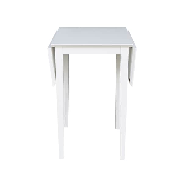 International Concepts Rectangle Small Dropleaf Table, White, 36 in W, 22 in L, 29 in H, Wood, White - T08-2236D
