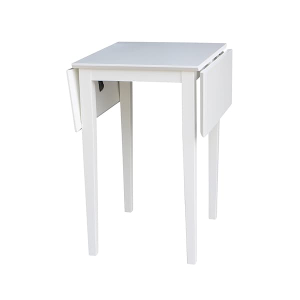 International Concepts Rectangle Small Dropleaf Table, White, 36 in W, 22 in L, 29 in H, Wood, White - T08-2236D