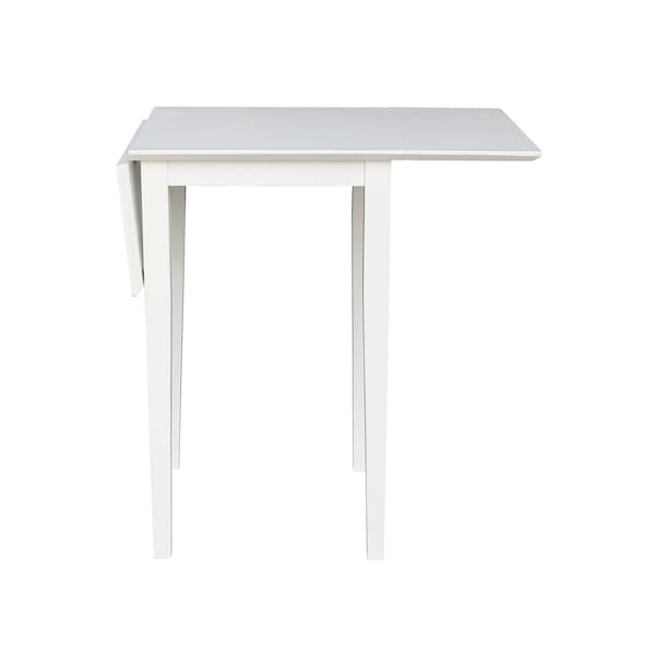 International Concepts Rectangle Small Dropleaf Table, White, 36 in W, 22 in L, 29 in H, Wood, White - T08-2236D
