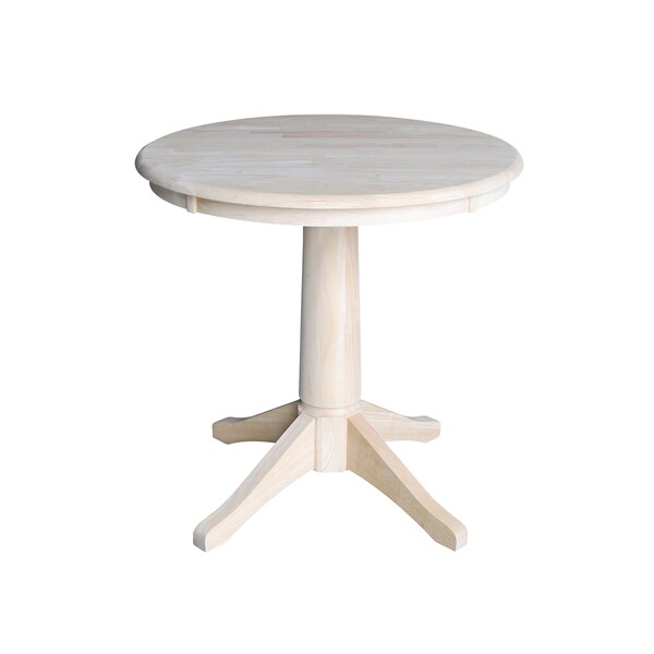 International Concepts Round 30 in Round Top Pedestal Table, 28.9 inH, Unfinished, 36 in W, 36 in L, 29.9 in H, Wood - K-30RT-27B