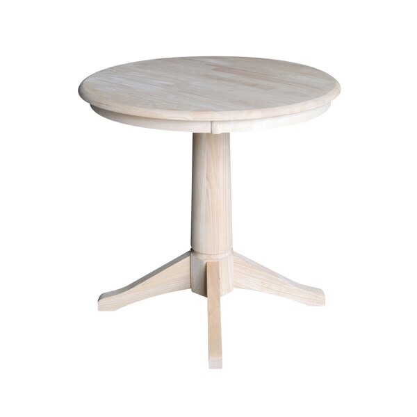 International Concepts Round 30 in Round Top Pedestal Table, 28.9 inH, Unfinished, 36 in W, 36 in L, 29.9 in H, Wood - K-30RT-27B
