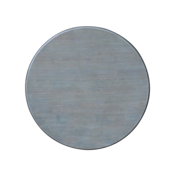 International Concepts Round 36 in Rd Top Ped Table, Dining Ht, White/Heather Gray, 36 in W, 36 in L, 29.9 in H, Wood - K05-36RT-27B