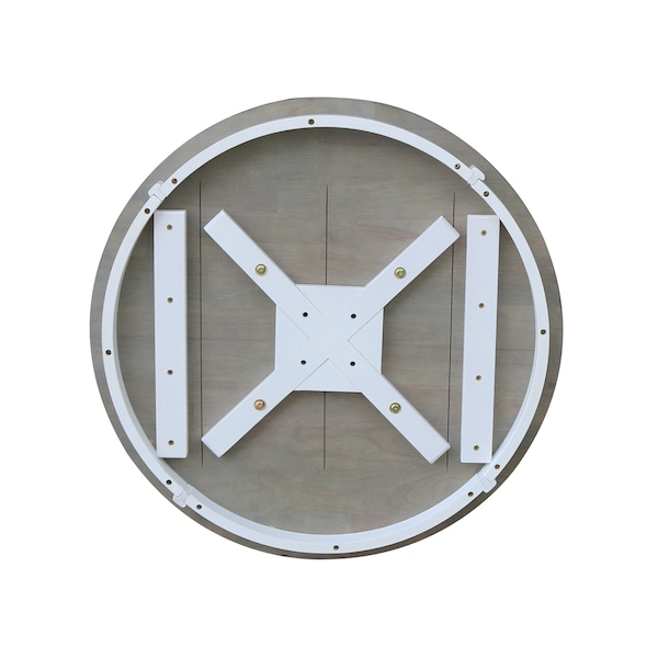 International Concepts Round 36 in Rd Top Ped Table, Dining Ht, White/Heather Gray, 36 in W, 36 in L, 29.9 in H, Wood - K05-36RT-27B