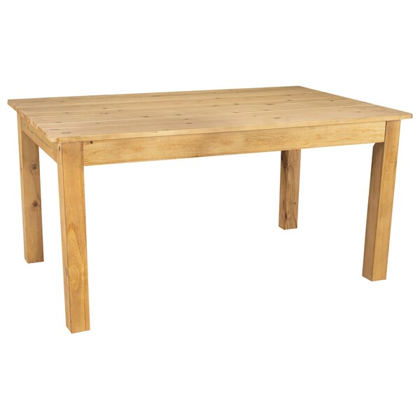 Flash Furniture Rectangle 38 in W, 60 in L, 30 in H, Pine Wood, Pinus Glabra, Light Natural - XA-F-60X38-LN-GG