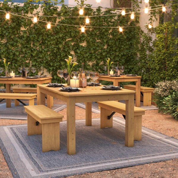 Flash Furniture Rectangle 38 in W, 60 in L, 30 in H, Pine Wood, Pinus Glabra, Light Natural - XA-F-60X38-LN-GG