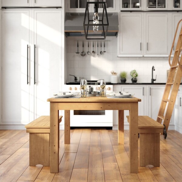 Flash Furniture Rectangle 38 in W, 60 in L, 30 in H, Pine Wood, Pinus Glabra, Light Natural - XA-F-60X38-LN-GG