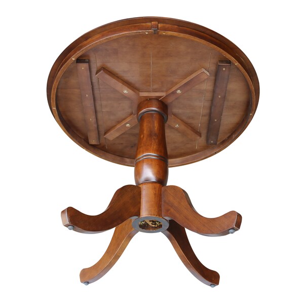 International Concepts Round 36 in Round Top Pedestal Table, 28.9 inH, Espresso, 36 in W, 36 in L, 29.1 in H, Wood - K581-36RT
