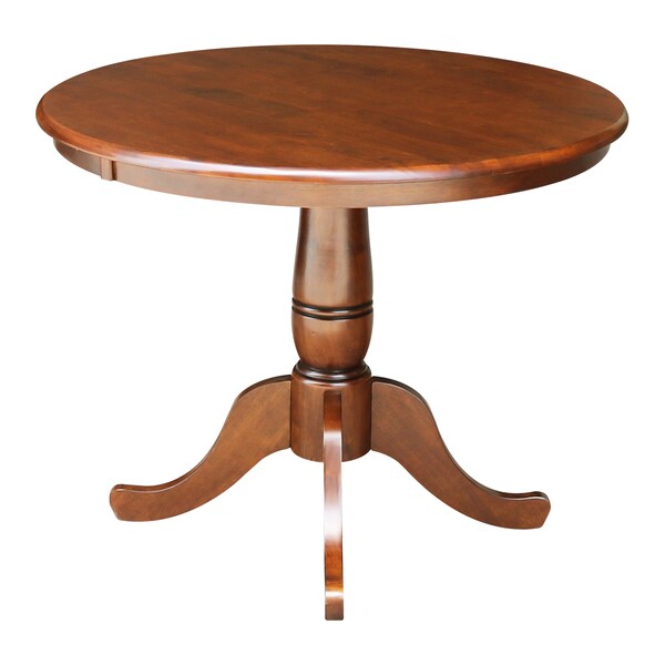 International Concepts Round 36 in Round Top Pedestal Table, 28.9 inH, Espresso, 36 in W, 36 in L, 29.1 in H, Wood - K581-36RT