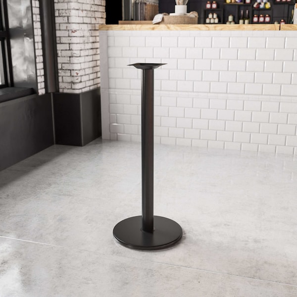 Flash Furniture Round Restaurant Table Base with 3" Dia., 18" W, 18" L, 42" H, Cast Iron, Iron, Black - XU-TR18-BAR-GG