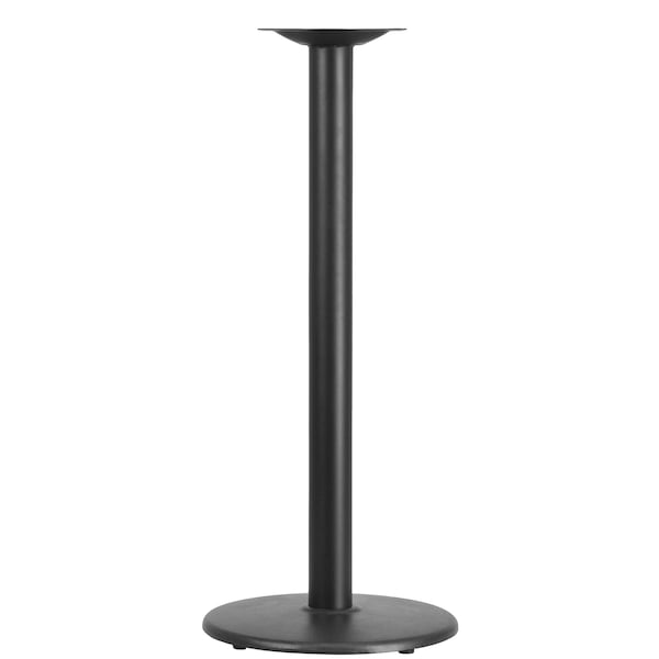 Flash Furniture Round Restaurant Table Base with 3" Dia., 18" W, 18" L, 42" H, Cast Iron, Iron, Black - XU-TR18-BAR-GG