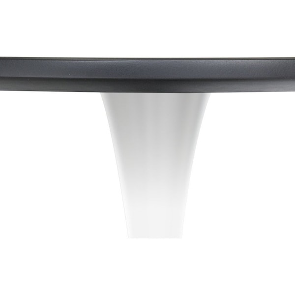 Leisuremod Round 35.43 in W, 28.35 in L, MDF/Iron, White/Black - BTW-35BL