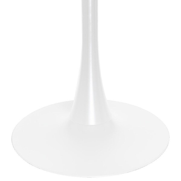 Leisuremod Round 35.43 in W, 28.35 in L, MDF/Iron, White/Black - BTW-35BL