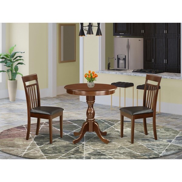 East West Furniture 3 Piece Eden Kitchen Dining Set - Mahogany - ESCA3-MAH-LC