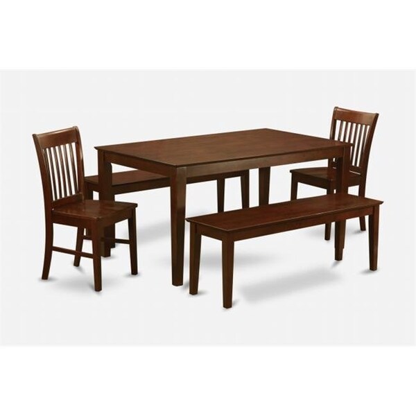 East West Furniture East West Furniture CANO5C-MAH-W 5 Piece Kitchen Table Set-Dinette Table and 4 Kitchen Chairs - CANO5C-MAH-W