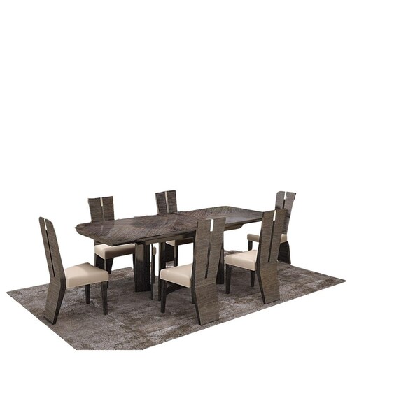 Homeroots Gray Dining Table & 6 in. Chair Set 98.5 x 43.5 x 30 in. - 366215