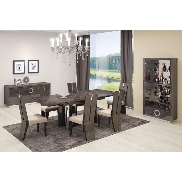 Homeroots Gray Dining Table & 6 in. Chair Set 98.5 x 43.5 x 30 in. - 366215