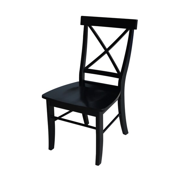 International Concepts 42 in. Dual Drop Leaf Table with 2 Cross Back Dining Chairs - 3 Piece Dining Set - K01-42DP-C46-613P