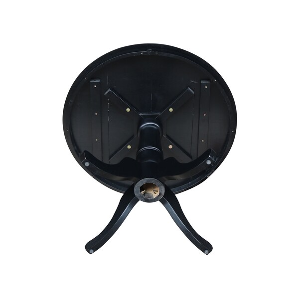 International Concepts Round 36 in Round Top Pedestal Table, 28.9 inH, Black, 36 in W, 36 in L, 29.1 in H, Wood, Black - K46-36RT