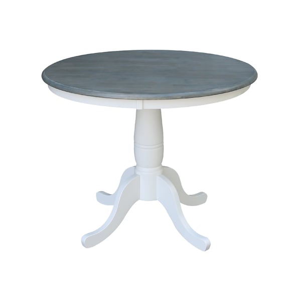 International Concepts 36 in. Round Pedestal Dining Table with 2 Madrid LadderBack Chairs - 3 Piece Dining Set - K05-36RT-C2-2