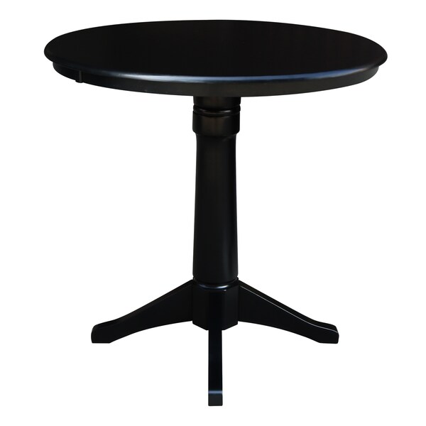 International Concepts Round 36 in Round Top Pedestal Table, 34.9 inH, Black, 36 in W, 36 in L, 35.9 in H, Wood, Black - K46-36RT-27B-6B