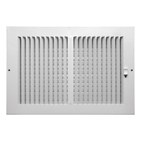 Truaire Truaire C102M12X08 2 x 08 in. 2 Way Supply Sidewall or Ceiling Register Grille  White - 4021978