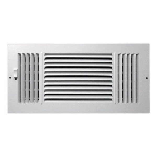 Greystone Greystone C103M14X06 Steel 3-Way Supply Wall & Ceiling Register  White - 14 x 6 in. - 4304986