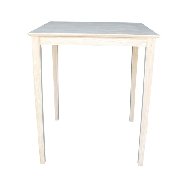 International Concepts Square Solid Wood Top Table, Unfinished, 36 in W, 36 in L, 42 in H, Wood, Unfinished - K-3636-42S