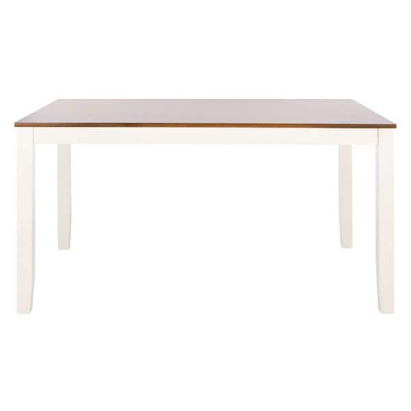 Safavieh Silio Rectangle White & Natural Dining Table - 30 x 57 x 36 in. - DTB9213A