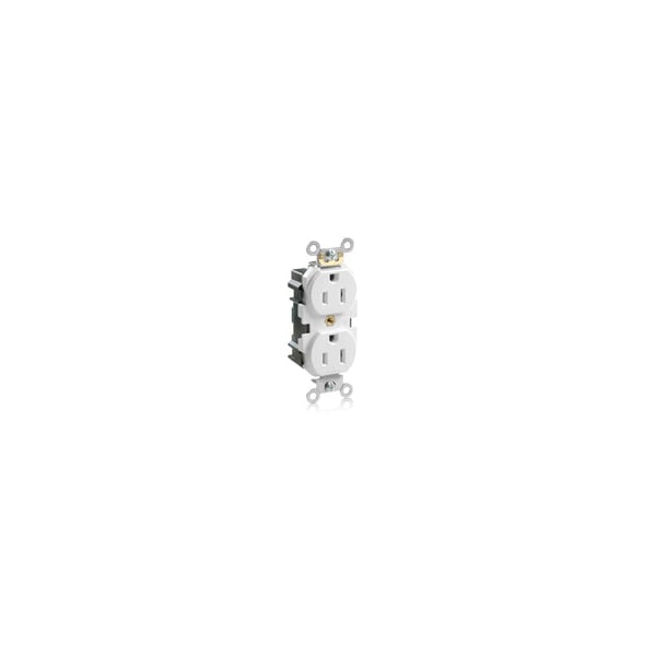 Leviton Electrical Receptacles 5-15R Lev Lok Narrow Recep White - M5262-SW