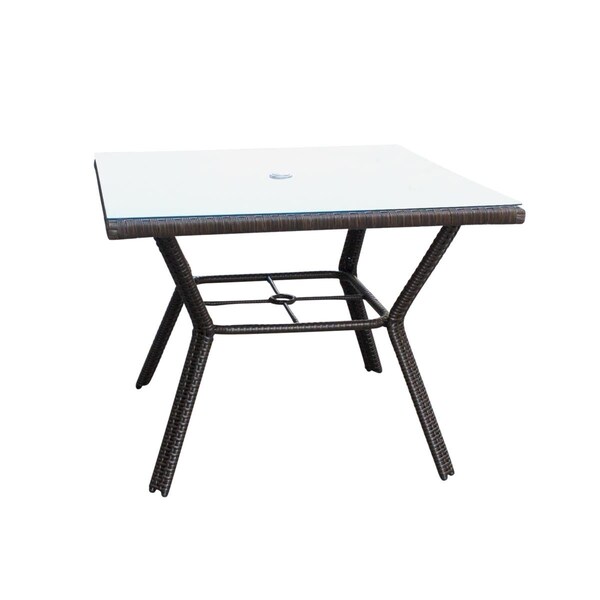 Seatsolutions 5 mm Resin wicker Square Dining Table with Tempered Glass - SE3009382