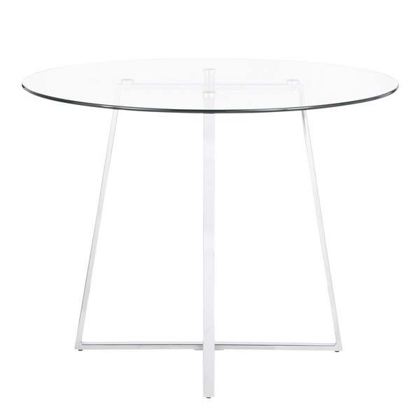 Lumisource Cosmo Dining Table in Chrome and Clear Tempered Glass Top - DT-COSMO2 GL