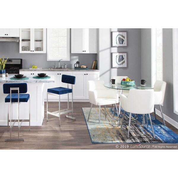 Lumisource Cosmo Dining Table in Chrome and Clear Tempered Glass Top - DT-COSMO2 GL