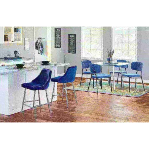 Lumisource Cosmo Dining Table in Chrome and Clear Tempered Glass Top - DT-COSMO2 GL