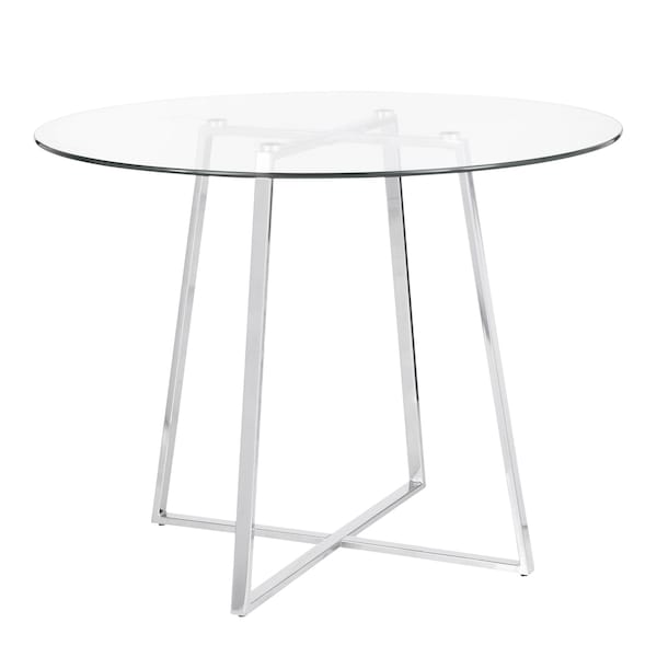 Lumisource Cosmo Dining Table in Chrome and Clear Tempered Glass Top - DT-COSMO2 GL