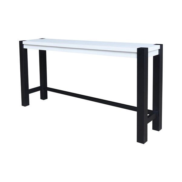 Whitewood Industries Rectangular Fixed Top Tables, 72 in W, 36 in L, 16 in H, Parawood, Chalk/Black - K28-1672-36-S824-4