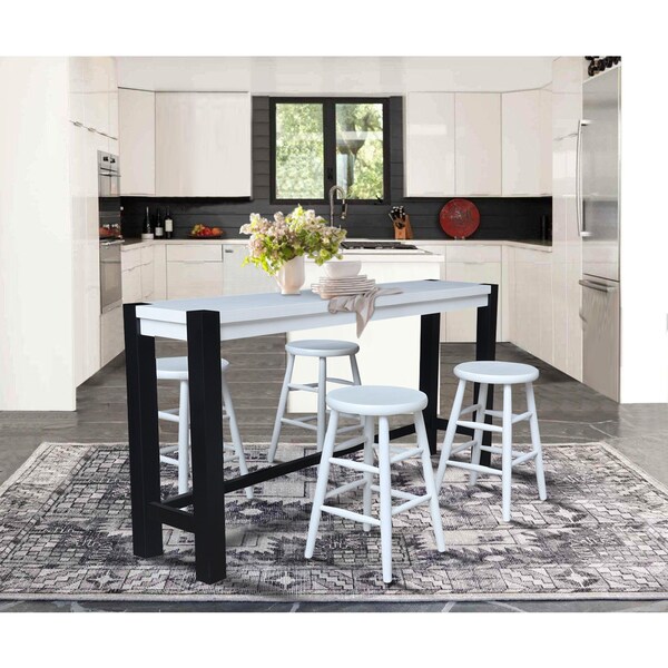 Whitewood Industries Rectangular Fixed Top Tables, 72 in W, 36 in L, 16 in H, Parawood, Chalk/Black - K28-1672-36-S824-4