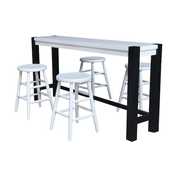 Whitewood Industries Rectangular Fixed Top Tables, 72 in W, 36 in L, 16 in H, Parawood, Chalk/Black - K28-1672-36-S824-4