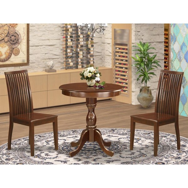 East West Furniture 3 Piece Eden Dining Room Set - Mahogany - ESIP3-MAH-W