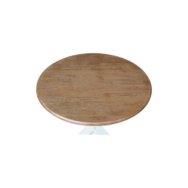 Whitewood Industries Rectangular Fixed Top Pedestal Table, 36 in W, 29.9 in L, 36 in H, Parawood, Hickory/Shell - K79-36RT-23B