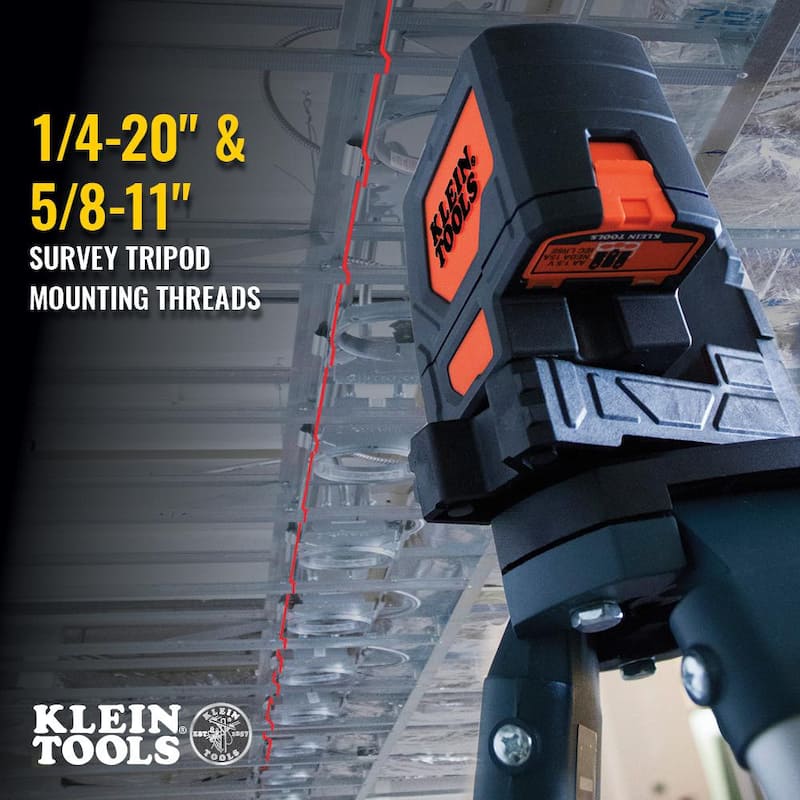 Klein Tools Laser Level, Self-Leveling Red Cross-Line Level and Red Plumb Spot (93LCLS) - 93LCLS