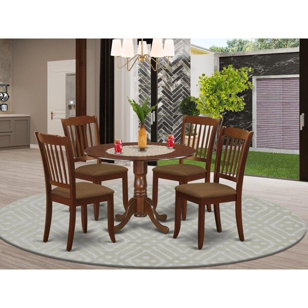 East West Furniture 5 Piece Dublin Dining Set - Mahogany - DLDA5-MAH-C